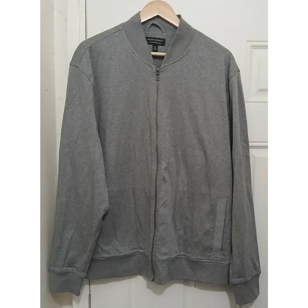 Banana republic mens xl LUXE TOUCH PERFORMANCE full zip soft sweatshirt gray